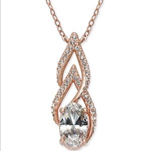 Eliot Danori rose gold tone crystal & pave pendant